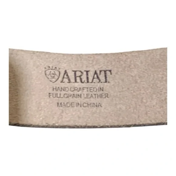 NWOT Women’s Ariat Stud-Rhinestone Leather Belt With Masters Buckle Size 36 - Picture 6 of 7